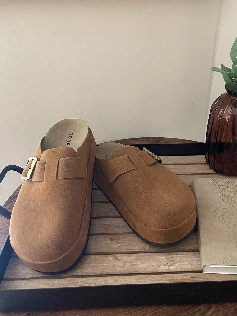 torrid Tan Suede Slip-On Clog with Buckle